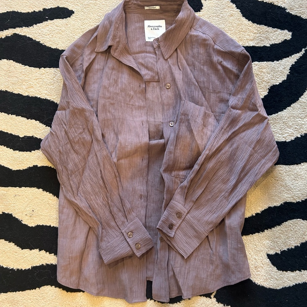 brown oversized linen shirt